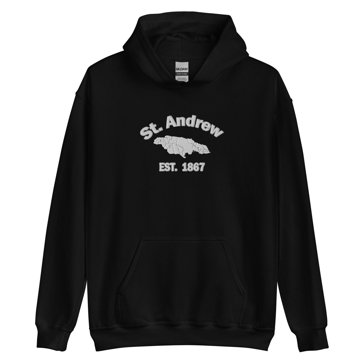 Unisex ST. ANDREW JAMAICA WHITE EMBROIDERED Hoodie