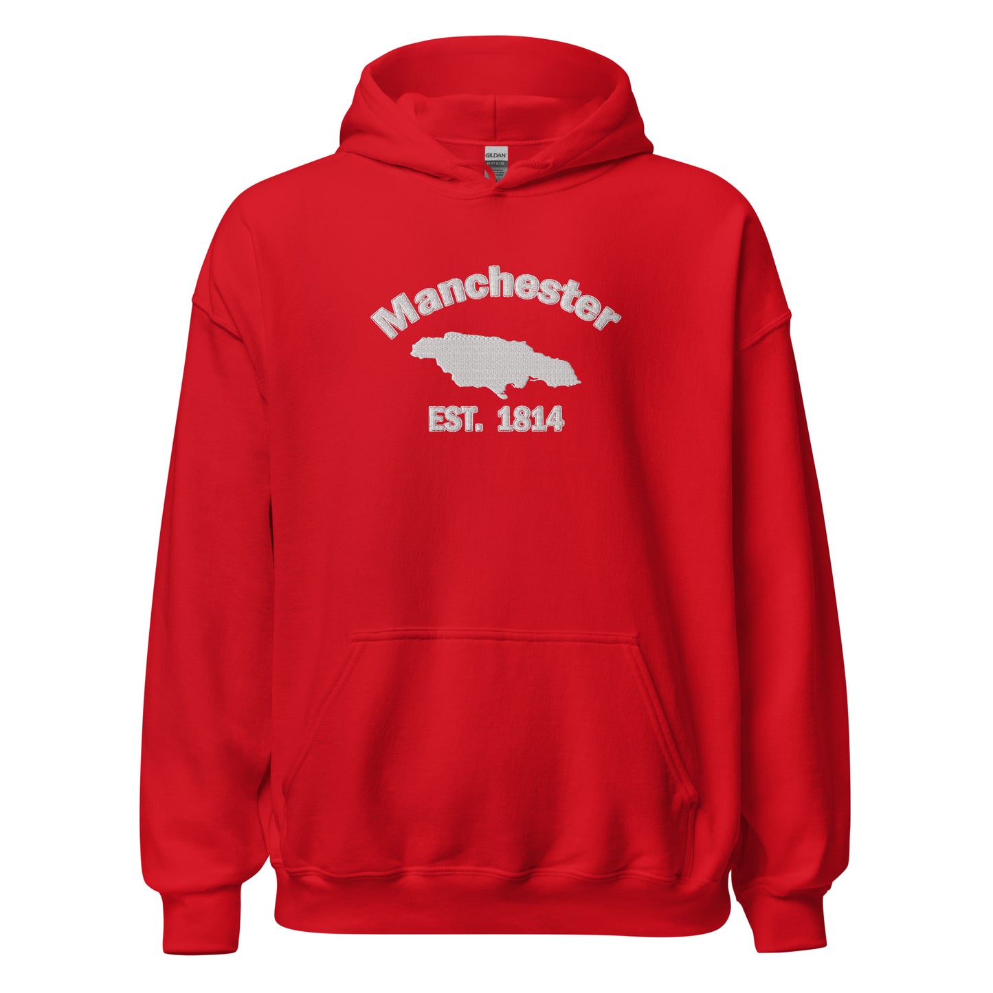 Unisex MANCHESTER JAMAICA WHITE EMBROIDERED Hoodie