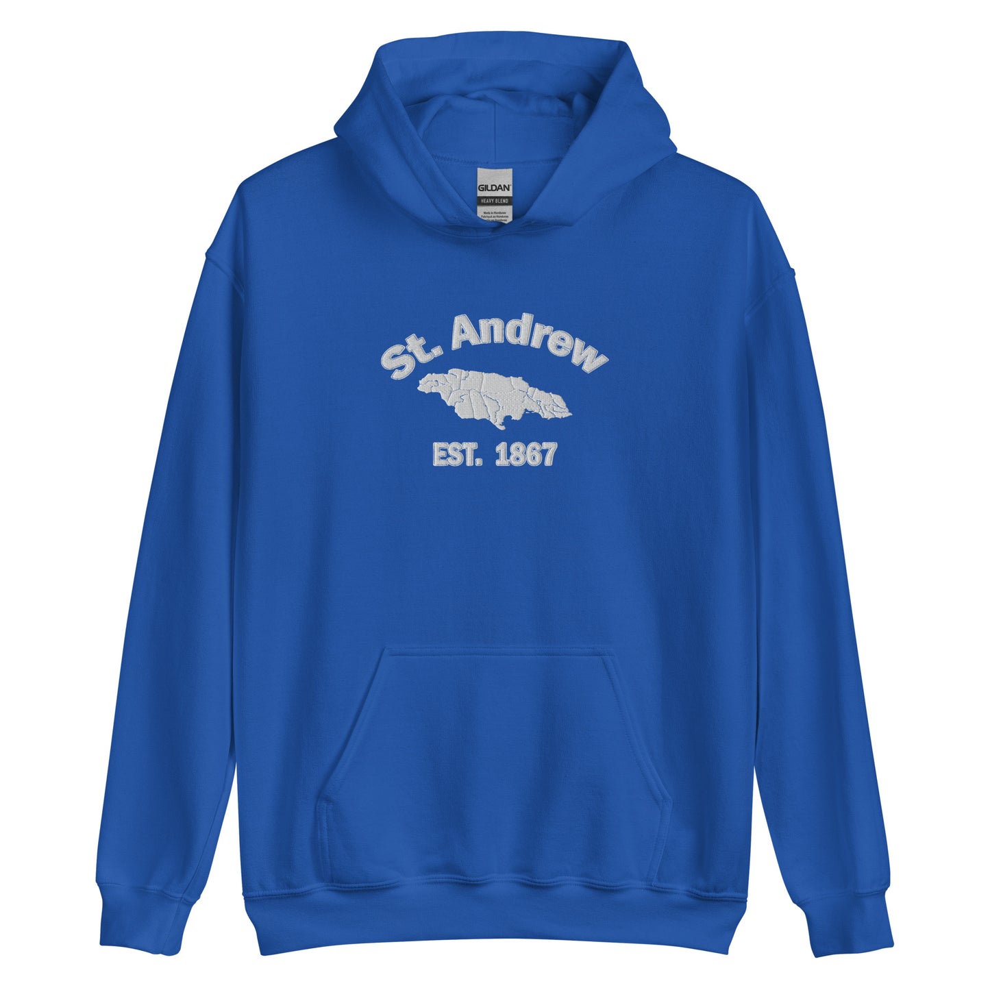 Unisex ST. ANDREW JAMAICA WHITE EMBROIDERED Hoodie